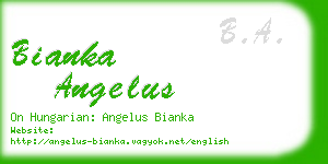 bianka angelus business card